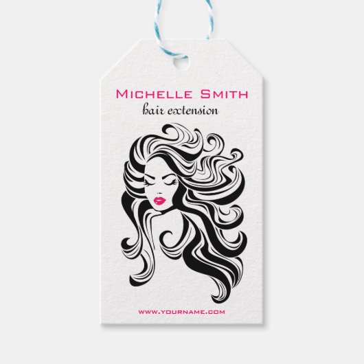 レトロヘアスタイリングぶら下がった製品のラベル ギフトタグ (正面)