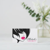 レトロヘア&美しいメイクアップアーティストの名刺 名刺 (スタンド正面)