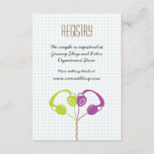 レトロヘッドフォンハート結婚音楽の紫ライム エンクロージャーカード (正面)