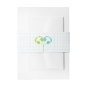 レトロヘッドフォンハート結婚音楽の青とライム 招待状ベリーバンド (正面例)