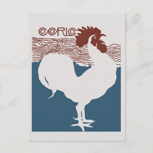 レトロベクトルアールヌーボーマガフランスのジンカバー ポストカード (正面)