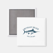 レトロベタニービーチデラウェアヴィンテージ魚釣りボアティ マグネット (正面/裏面)