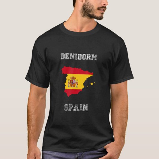 レトロベニドルム動揺してスペイン国旗 Tシャツ (正面)