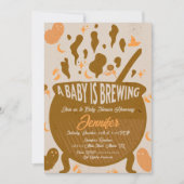 レトロベビーは醸造ベビーシャワーパーティの招待状 招待状 (正面)