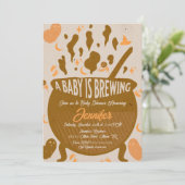 レトロベビーは醸造ベビーシャワーパーティの招待状 招待状 (スタンド正面)