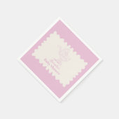 レトロベビーカーのスケッチドールベイビーシャワー スタンダードカクテルナプキン (角)