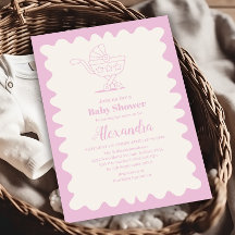 レトロベビーカーのスケッチドールベイビーシャワー