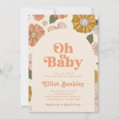 レトロベビーシャワー招待状 Boho Baby Shower | Boho 招待状 (正面)