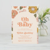 レトロベビーシャワー招待状 Boho Baby Shower | Boho 招待状 (スタンド正面)
