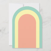 レトロベビーシャワーGroovyアーチ虹70s花 招待状 (裏面)