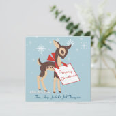 レトロベビートナカイ | カスタムフラットクリスマスカード シーズンカード (スタンド正面)