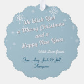 レトロベビートナカイ | 紙オーナメントクリスマスカード オーナメントカード (裏面)