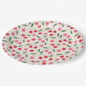 レトロベリーさくらんぼバースデーパーティー ペーパープレート (アングル)