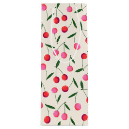 レトロベリーさくらんぼピンクアンドレッド誕生日抱き枕 ワインギフトバッグ