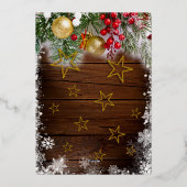 レトロベリーゴールドバブルスター クリスマスパーティー 箔招待状 (裏面)