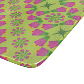 レトロベルフラワーマンダラスグリーンガラス板 カッティングボード (角)