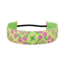 レトロベルフラワーマンダラスグリーンヘッドバンド アスレチックヘッドバンド