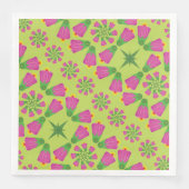 レトロベルフラワーマンダラスグリーン紙ナプキンズ (正面)