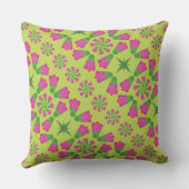 レトロベルフラワーマンダラスグリーン装飾用クッション クッション (裏面)