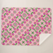 レトロベルフラワーマンダラスピンクシェルパブランケット シェルパブランケット (正面(横))