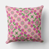 レトロベルフラワーマンダラスピンク装飾用クッション クッション (裏面)