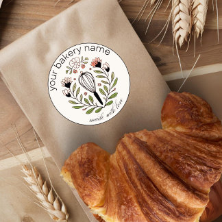 レトロベーカリーパティシシェフラウンドステッカー ラウンドシール