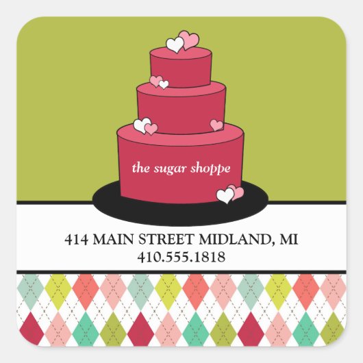 レトロベーカリー製品ラベルシール スクエアシール (正面)