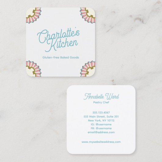 レトロベーカー スクエア名刺 (正面/裏面)