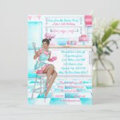 レトロベーキングの調理師オフコンペ誕生会 招待状 (スタンド正面)