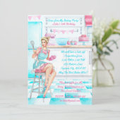 レトロベーキングの調理師オフコンペ誕生会 招待状 (スタンド正面)