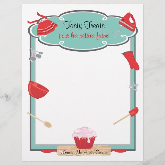 レトロベーキング及び料理フライヤーレターヘッド チラシ (正面)