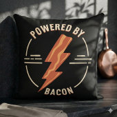 レトロベーコンおもしろいラバーフードデザインと稲妻 クッション