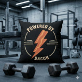 レトロベーコンおもしろいラバーフードデザインと稲妻 クッション