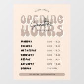 レトロベージュのトレンディなスパサロンショップの営業時間 ウィンドウサイン (シート)