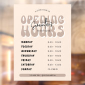 レトロベージュのトレンディなスパ サロン ショップの営業時間 ウィンドウサイン (シート2)