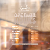 レトロベージュのトレンディな美容院ショップ営業時間 ウィンドウサイン (シート2)