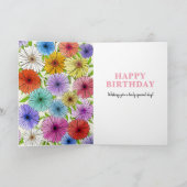 レトロベージュの21歳の誕生日フラワーギフト カード (内部)