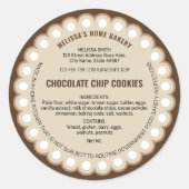 レトロベージュクッキーベーカリー包装コテージ法 ラウンドシール (正面)