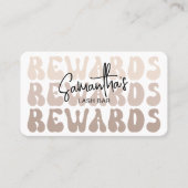 レトロベージュクリーモダンムアイラッシュ美しい爪、 ネイルスパ ロイヤリティカード (正面)