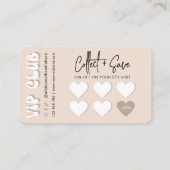 レトロベージュクリーモダンムアイラッシュ美しい爪、 ネイルスパ ロイヤリティカード (裏面)