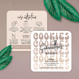 レトロベージュトレンディーシュガーCookieの気に指示 スクエア名刺