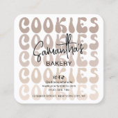 レトロベージュトレンディーシュガーCookieの気に指示 スクエア名刺 (正面)
