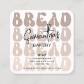 レトロベージュトレンディーソース生地のパン気にカード スクエア名刺 (正面)