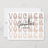 レトロベージュトレンディー美しいサロンロゴギフト券 カード (正面)