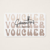 レトロベージュトレンディー美しいサロン又はスパギフトカード (正面)