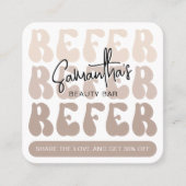 レトロベージュフレンドロゴモダンラッシュサロンを参照 紹介カード (正面)