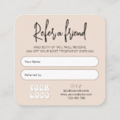 レトロベージュフレンドロゴモダンラッシュサロンを参照 紹介カード (裏面)