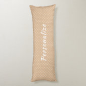 レトロベージュホワイト水玉模様個人用寝具 ボディピロー (裏面 (縦))