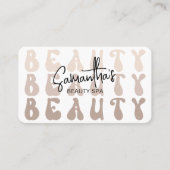 レトロベージュモダンラッガーリーシュ美しいサロンまたはスパ 名刺 (正面)