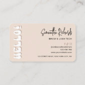 レトロベージュモダンラッガーリーシュ美しいサロンまたはスパ 名刺 (裏面)